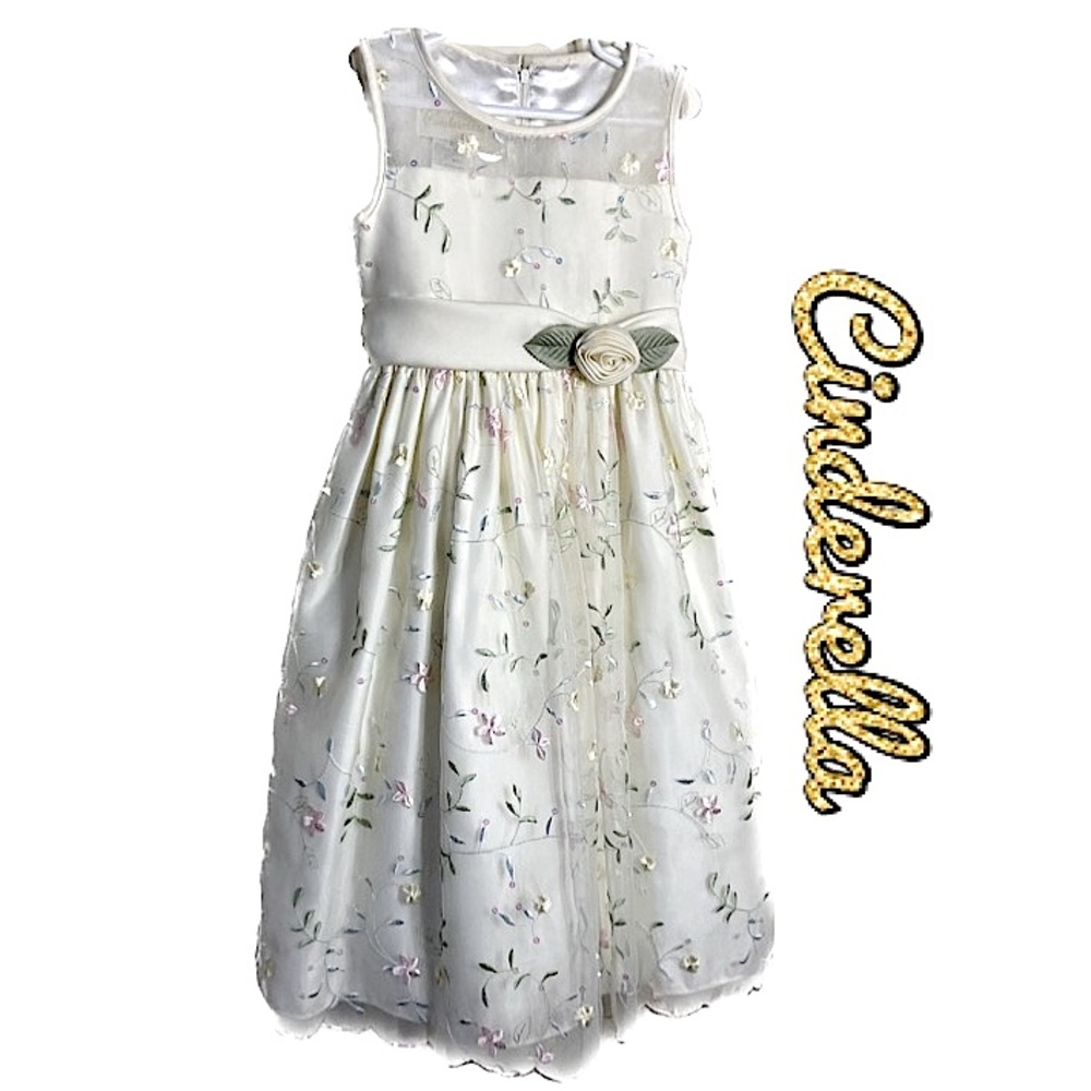 CINDERELLA Embroidered Floral Special Occasion Dress Size 6